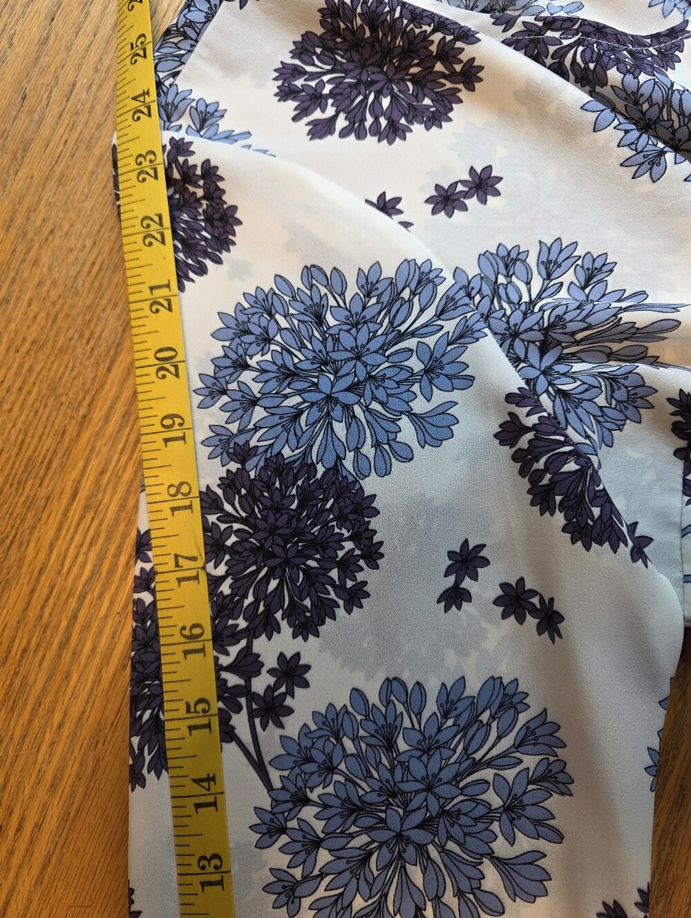 A.N.A. A New Approach White/Blue Hydrangea Bell Tiered Sleeves Blouse Size XL - Picture 15 of 16